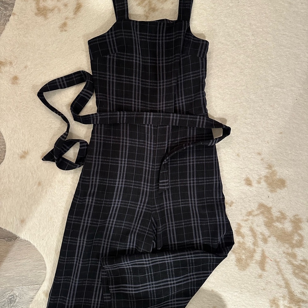 Zara Black Plaid Jumpsuit